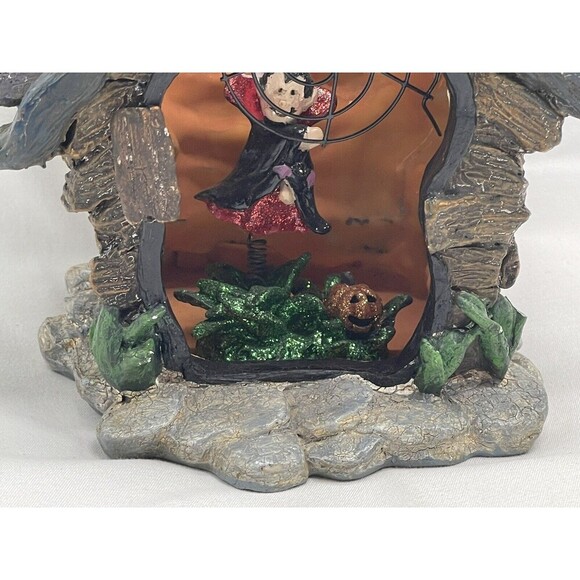 VINTAGE HALLOWEEN HAUNTED BAT HOUSE Ceramic Candle Holder  RARE - Picture 3 of 16